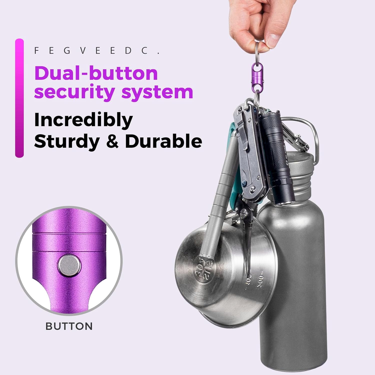 FEGVE Magnetic Quick Release Keychain – One-Hand Detachable Magnet Connector with Secure Lock for Valet & EDC Use - Image 4