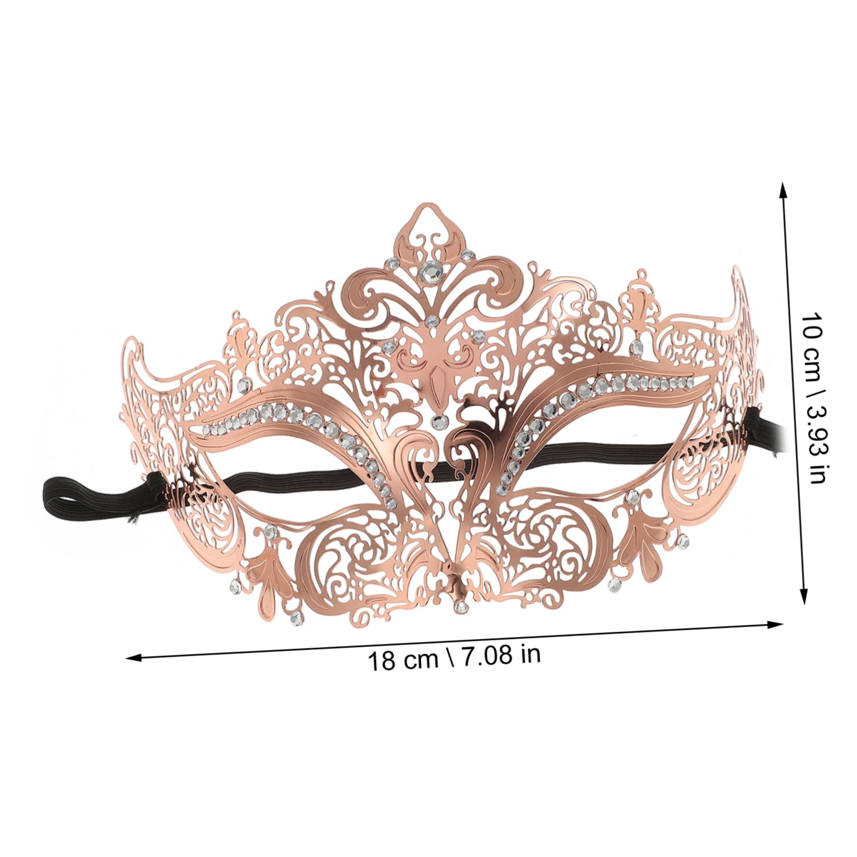 IMIKEYA Metal Drill Lace Mask Rose Masquerade Mask for Women Lightweight and Fashionable for Party and Cosplay