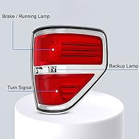 Vista 2 de Luz trasera compatible con Ford F-150 2009-2014 Pickup Truck Conjunto de luz trasera (lado del conductor y del pasajero)