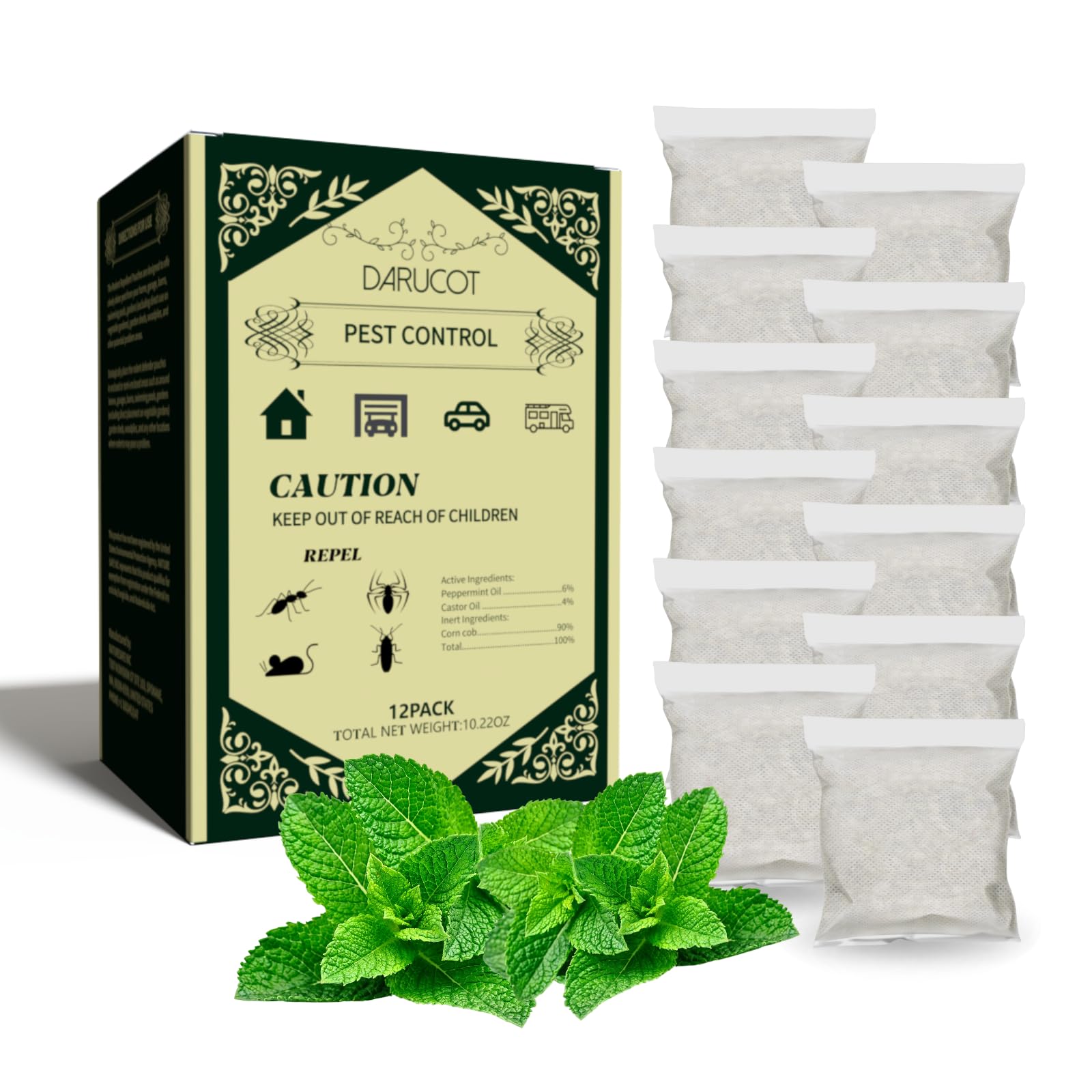 Pest Control Pounches, Mice Repellent, High-Strength Mouse Repellent, Rat Repellent, RV Mouse Deterrent Repels Rodents,Spiders,Roaches,Ants,Moths & Other Pests, Insect Repellent Indoor,