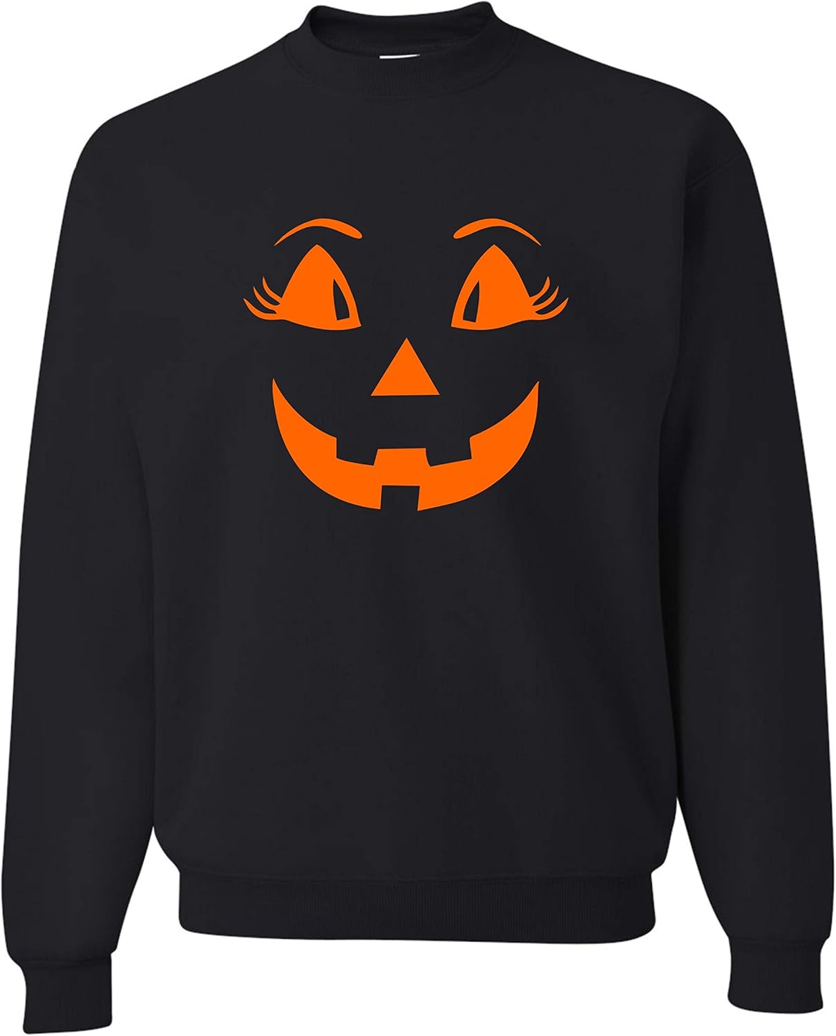 Go All Out Adult Female Jack O Lantern Pumpkin Funny Halloween Sweatshirt Crewneck - Image 3