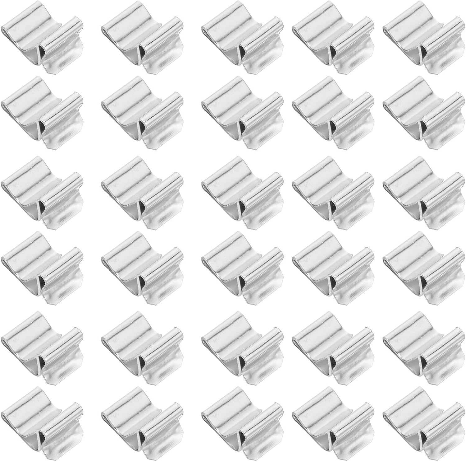 KOMBIUDA 100pcs Holiday Light Gutter Hooks Manganese Steel Silver Clips | Hanging String Lights and Outdoor Lights, Flexible Placement on Tree Branches, Party Decorations, Valentine's Day