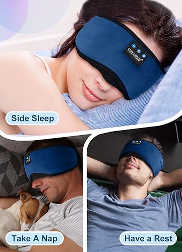 Miniatura 5 de TOPOINT Auriculares para dormir, audífonos Bluetooth para dormir, máscara de sueño con auriculares Bluetooth, ayuda para dormir, luz opaca para