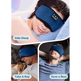 TOPOINT Sleep Headphones, Sleeping Headphones Bluetooth Sleep Mask with Bluetooth Headphones, Aid Sleep Light Blackout Sleeping Eye Mask Headphones for Sleeping Side Sleepers Men Women Girls