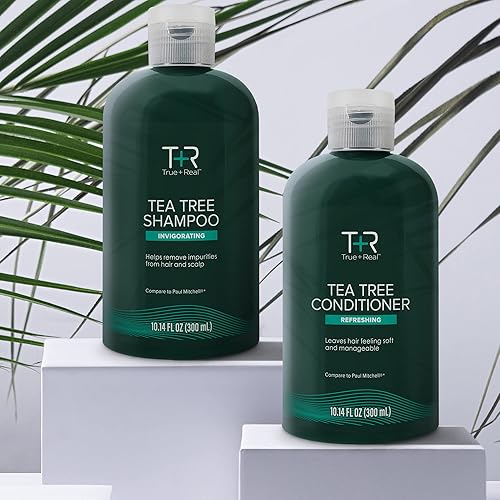 Miniatura 7 de True+Real Champú de árbol de té, cuidado vigorizante del cuero cabelludo, aroma refrescante a menta, para todo tipo de cabello, 10.14 onzas