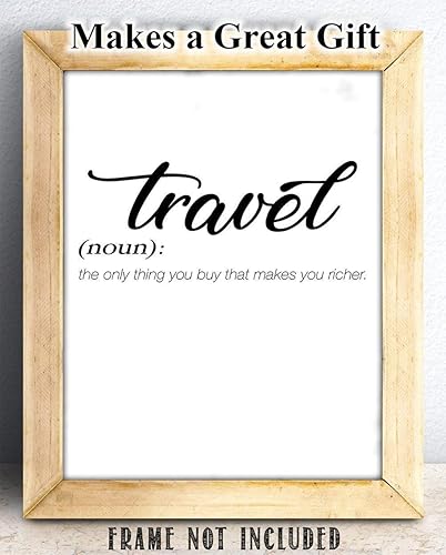 Miniatura 2 de Travel - The Only Thing You Buy That Makes You Richer - Inspirational Wall Art Poster for Home Decor, Adventure and Exploring Quote, Great Gift for