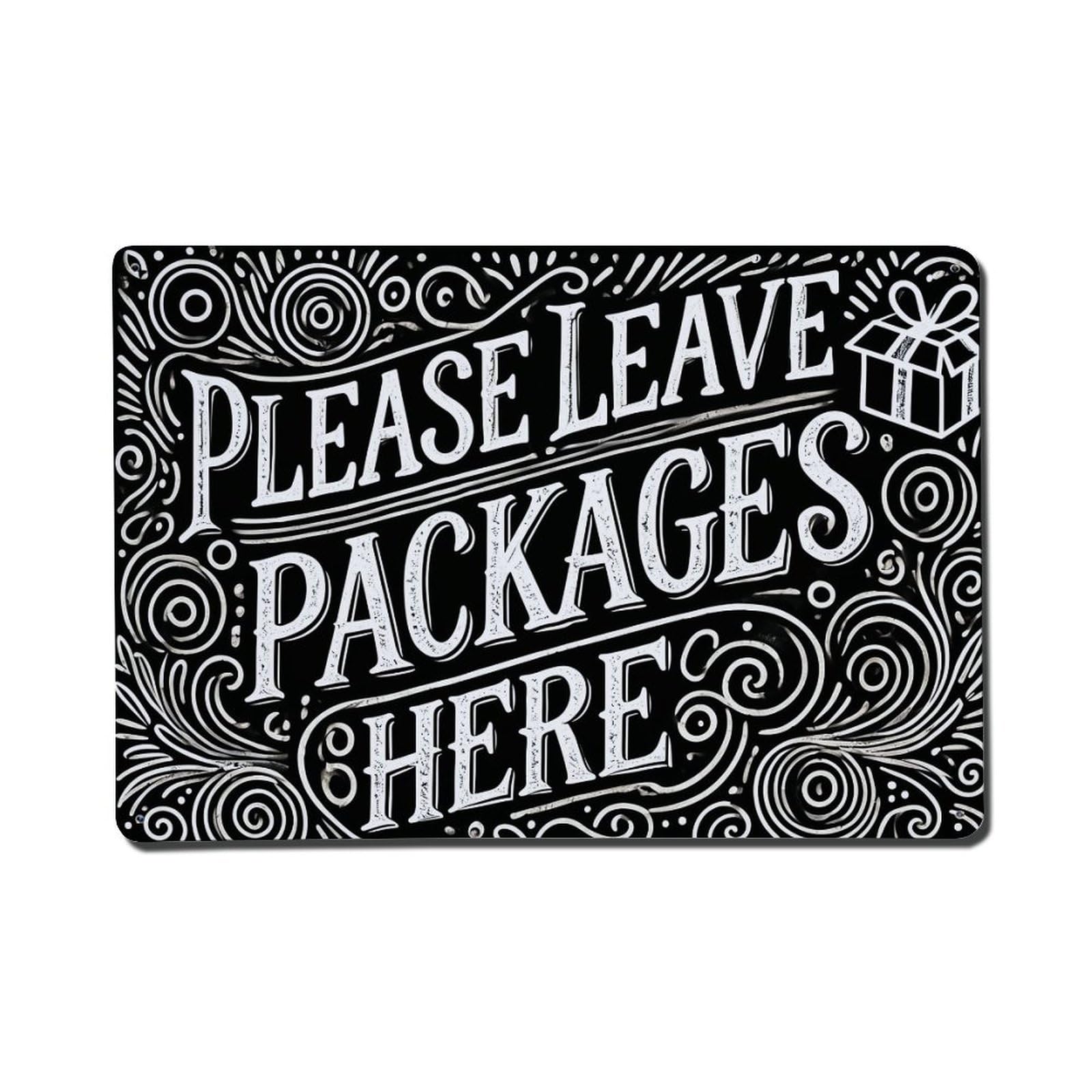 Please Leave Packages Here Vintage Tin Sign Retro Metal Wall Decor Metal Poster, Home Bar Garage Farmhouse Cafe Wall Art Decoration 8x12Inches