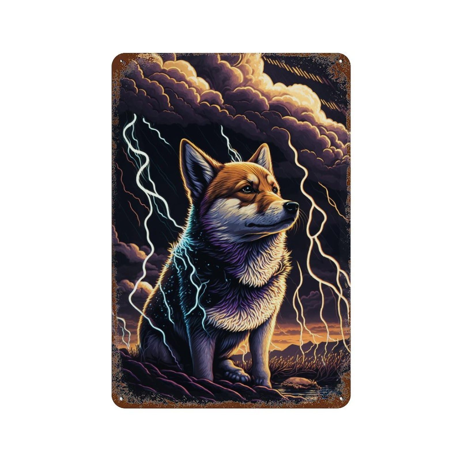 Thundering Canine Majesty -6 Retro Metal Sign 11.8"x7.9", Vintage Wall Decor for Bistro, Counter And Cafe Decor