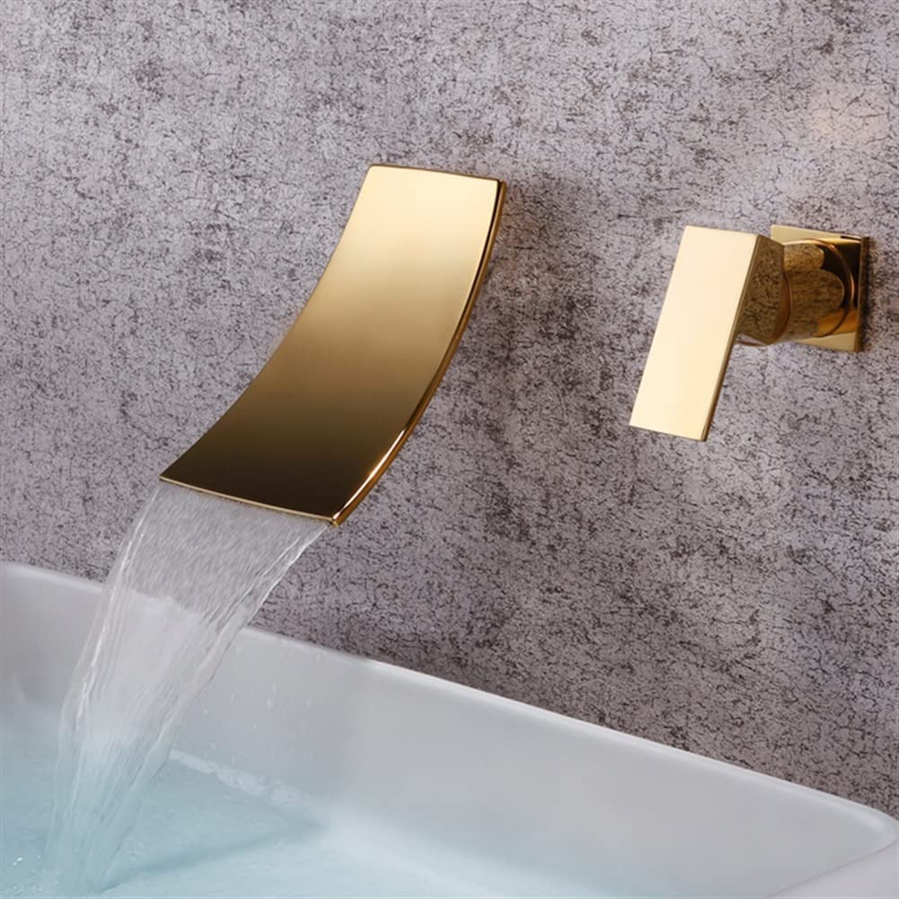 HCFYAUIS Modern In Wall Waterfall Faucet with Hot and Cold Mixer Tap for Bathroom and Kitchen Stylish Basin Faucet Set