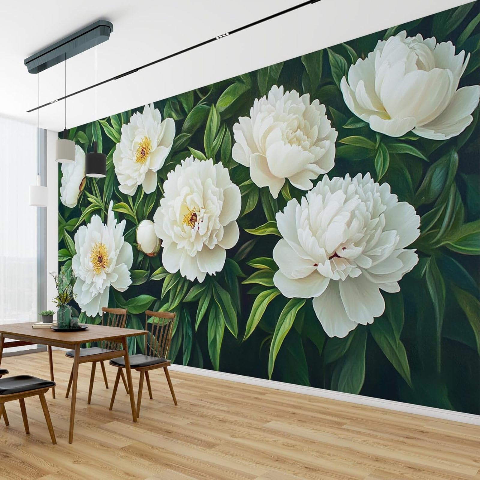 Murale fotografico - carta da parati Peonie Grandi Fiori Moderna Parete Soggiorno Camera Camera dei Bambini Decorazione Parete Motivo 430cmx300cm Poster - Adesivo da Parete - Immagine Senza Cornice
