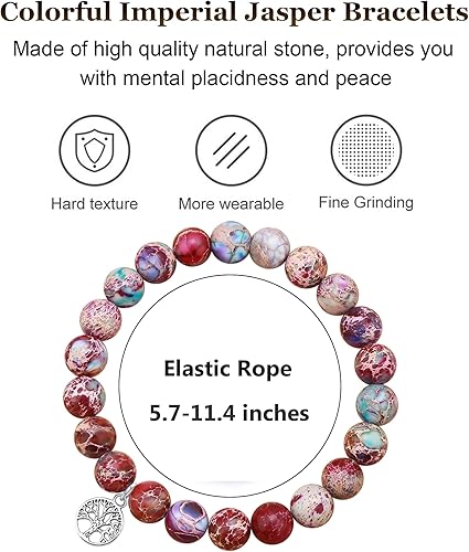 Miniatura 5 de Gifts for Mom Daughter Birthday Gifts Mother's Day Christmas Stretch Natural Stone Bracelets Tree of Life Jewelry for Women