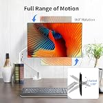 Suptek Moniteur Moniteurs à gaz Monitor Arm Bureau Monitur Monitors Support mono-écran entièrement réglable 17 20 22 23 24 26 27 32 Moniteurs de pouce (Blanc)