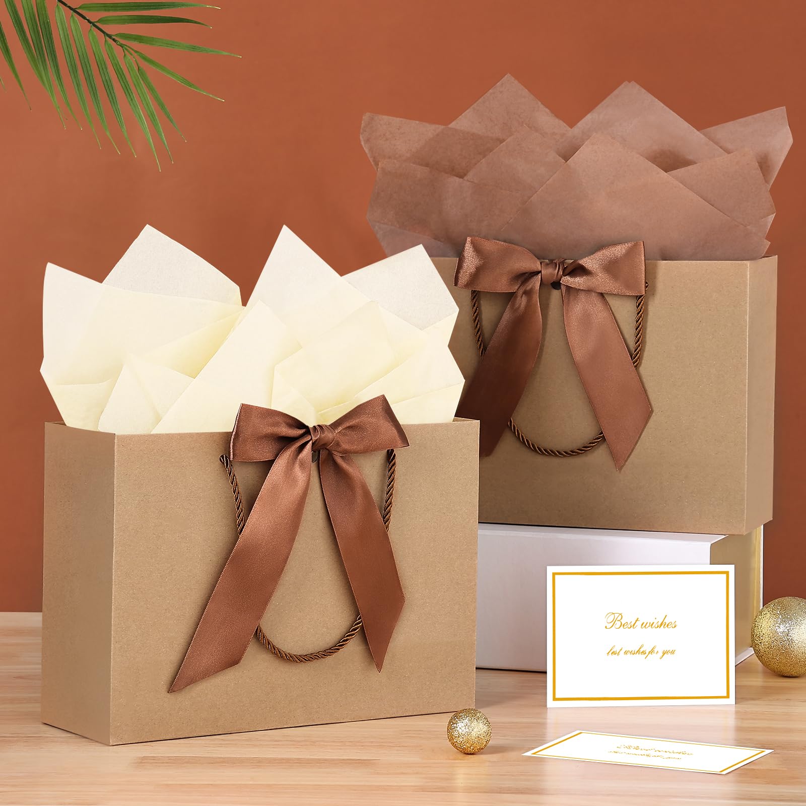 2 Sacchetti Regalo Medi Con Manici E Fiocco – Compleanno, Damigella, San Valentino (con Velina E Biglietti)