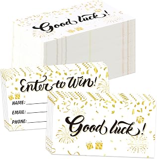 300 Pcs Enter to Win Raffle Tickets Cards 3.5 x 2 Inch Golden Sunday Ticket Entry Form Cards for Contest, Auction, Raffles, Ballot Box with Space for Name, Email Address Phone Number Fields (300)