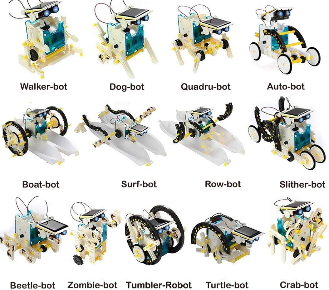 POKONBOY 13-in-1 Robot Kit Solar Robot Creation Toy,Educational Science Experiment Kit DIY Robotics Kit Solar Powered STEM Robotics Building Kits for Teens Kids to Build