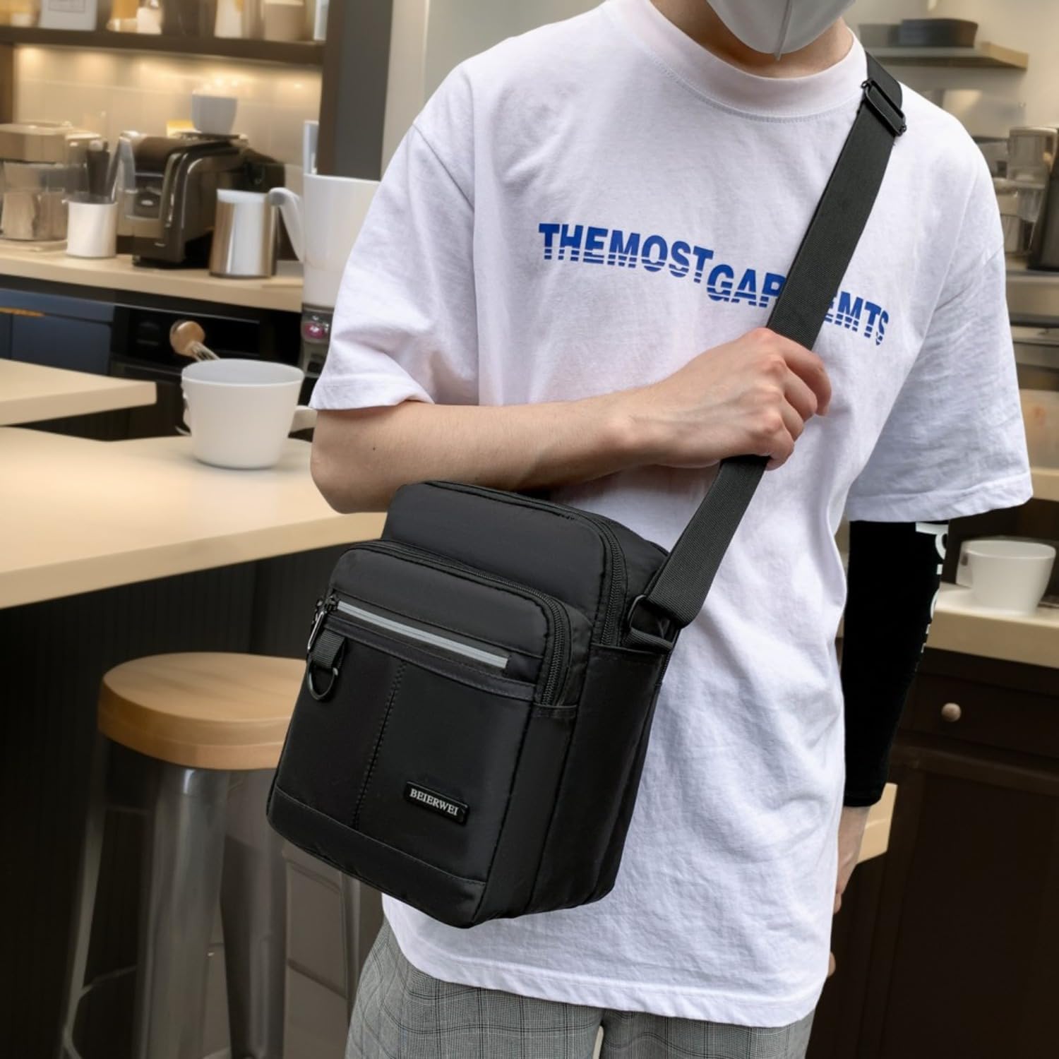 BIMMI Waterproof Messenger Bag for Men Casual Shoulder Crossbody Bag for Work and Travel - Small Handbag bags Man purse - Image 8