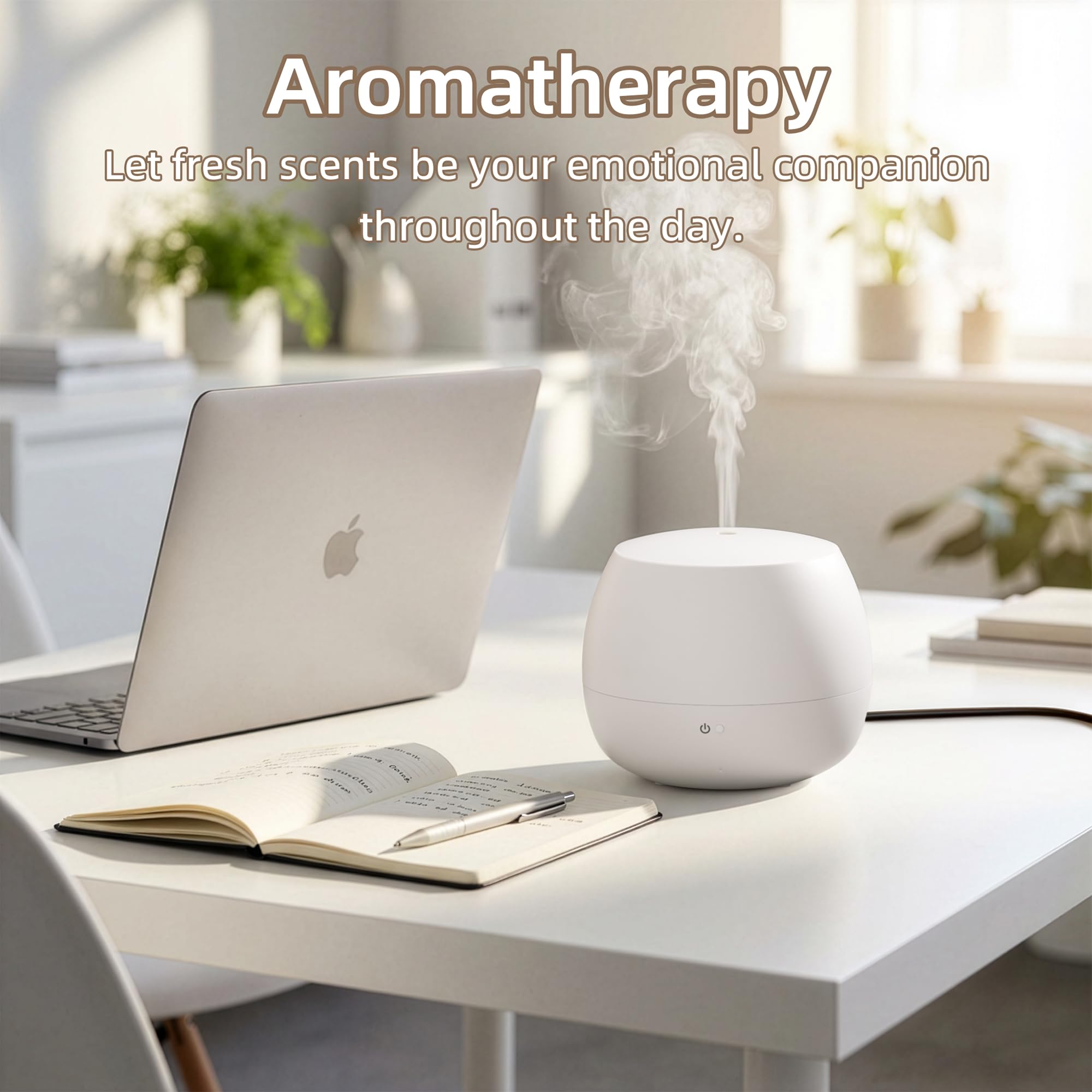 Diffusore di Oli Essenziali,Diffusore Atomizzatore di Oil Essenze 100 ml，Aromaterapia Senza BPA per Profumazione Ambiente, Blanco