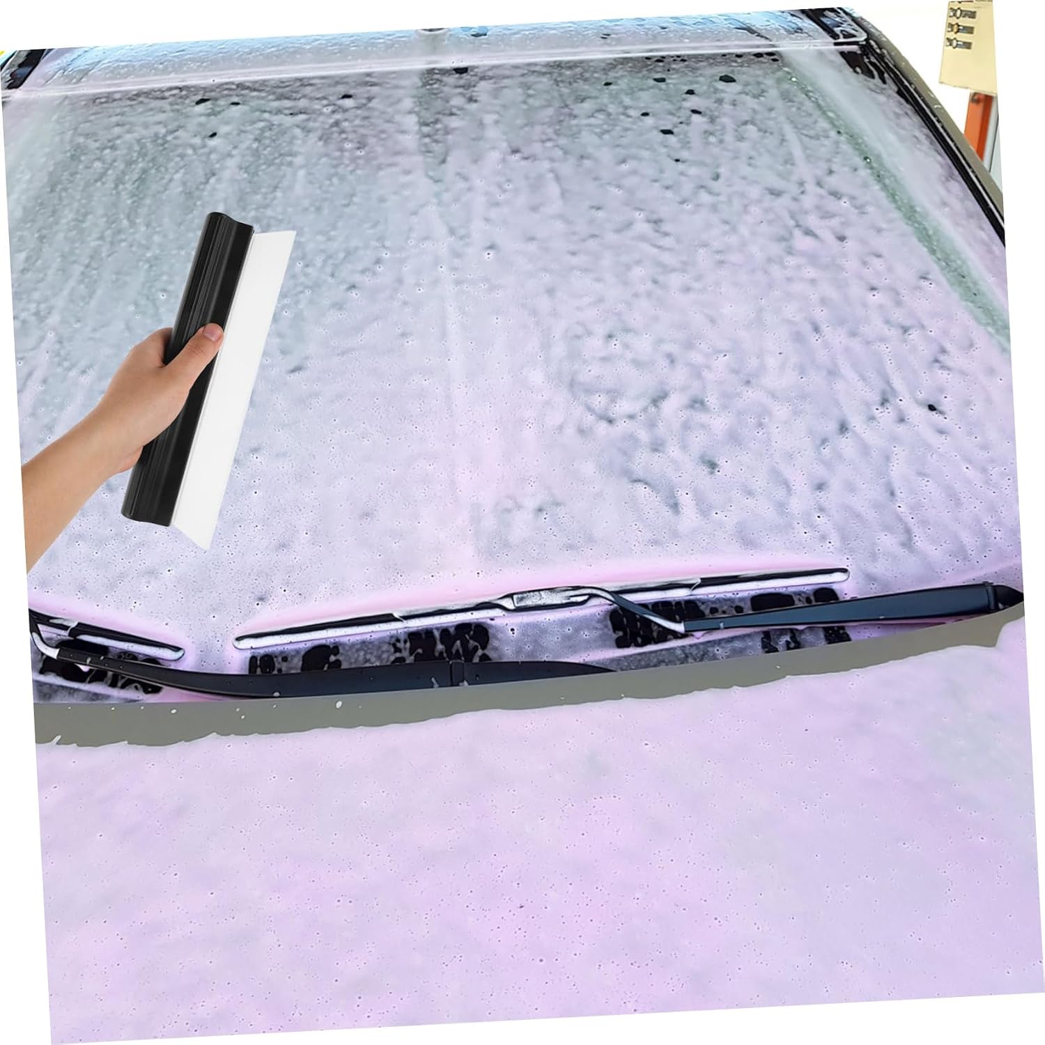 Car Windshield Squeegee Silicone Window Cleaner Tool for Auto Glass 12-inch Car Mirror Wiper Ergonomic Handle for Streak-Free Cleaning