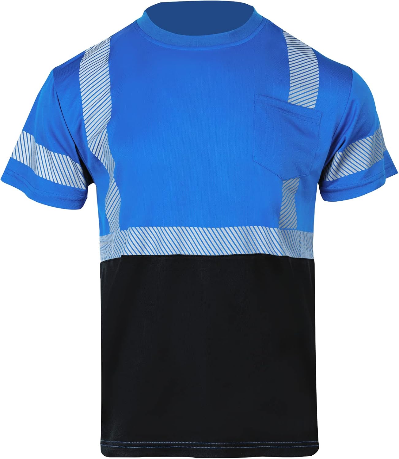 VENDACE Hi Vis Reflective Safety Shirts for Men ANSI Class 1 High Visibility Construction Work T Shirt(Royal Blue,4XL) - Image 2