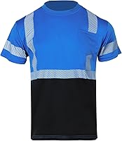 Vista 2 de VENDACE 3 piezas de seguridad camisetas reflectantes clase 3 alta visibilidad Hi Vis manga corta construcción trabajo camisas para hombres