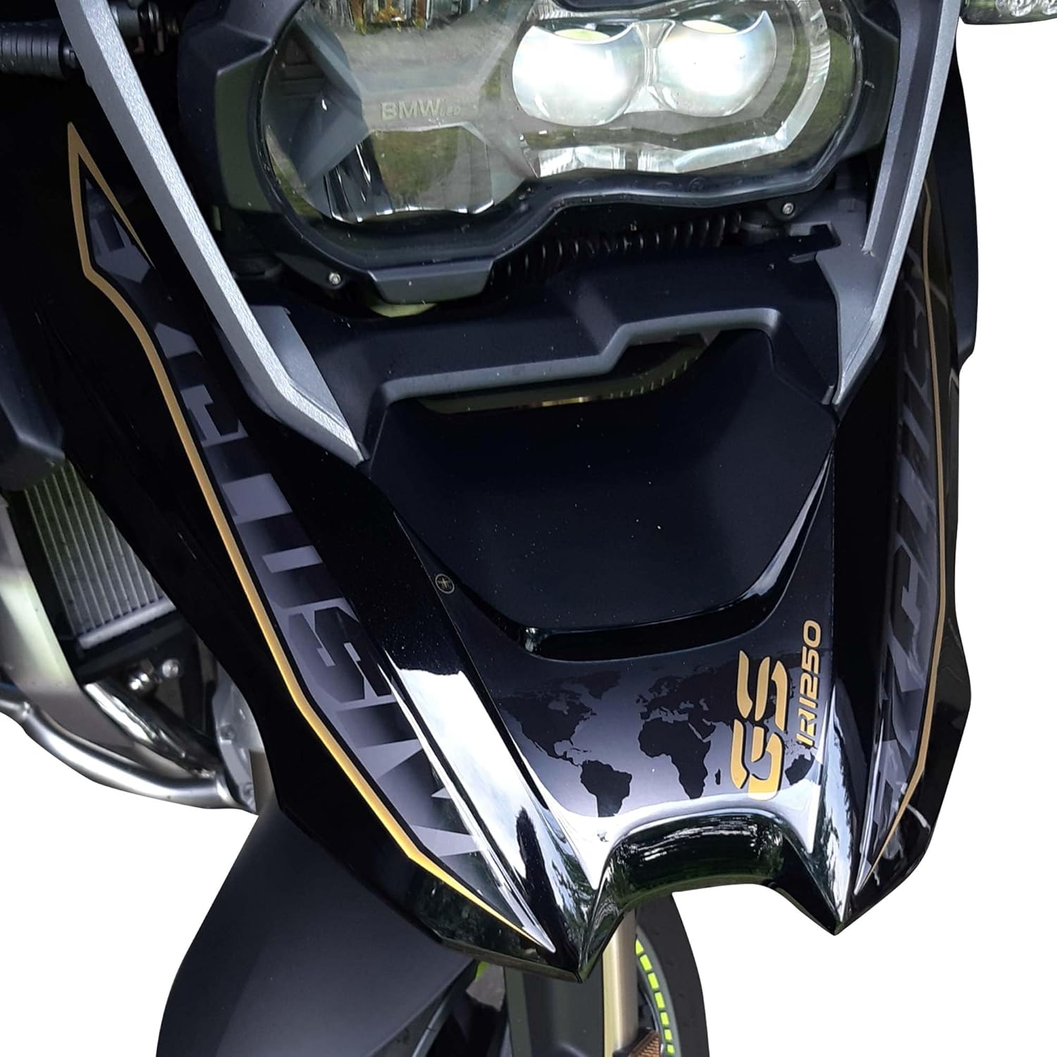 labelbike - 3D Sticker Motorcycle Tank Pad Protection and Decoration in Resin Compatible with BMW GS R1250 Exclusive - Color Orange Black Grey