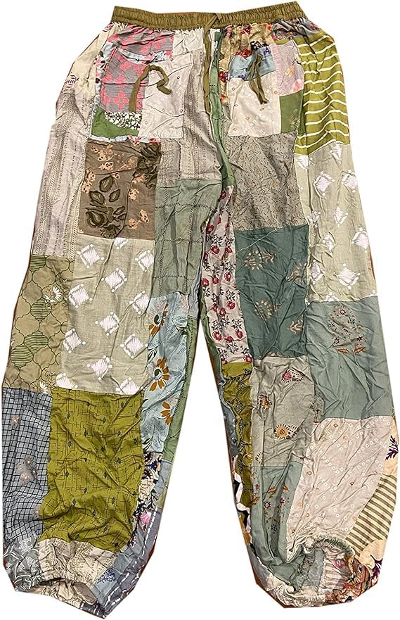 ETHINUMATIC®️ India Harem Pants for Women Patchwork Yoga Boho Palazzo Pant