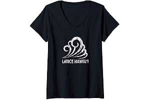 Womens Latice Hawaii V-Neck T-Shirt