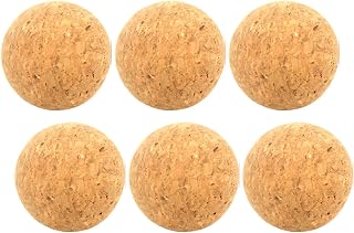 6 pelotas de futbolín de corcho natural, repuesto de madera maciza de bajo ruido para juegos de futbolín, precisión de 36/40/45/50 mm (bola de corcho de 45 mm)
