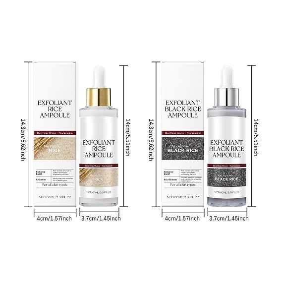 Black Rice Exfoliant Serum,Skin Gentle with Rice Water Extract Peel Shot Glow Skin Care.