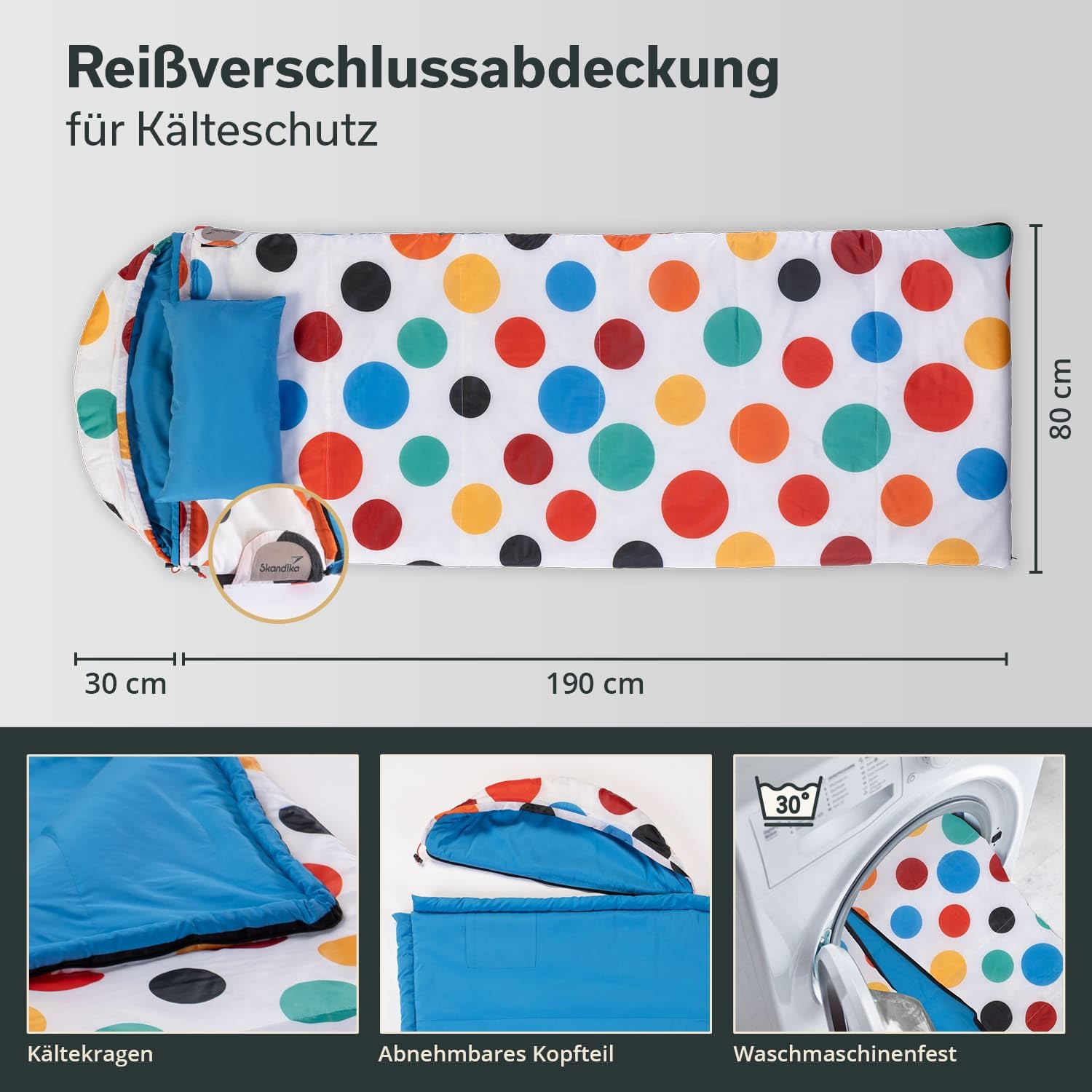 Skandika Sac de Couchage Sovro | Sac de Couchage rectangulaire pour Adultes, 3 Saisons, utilisable comme Sac de Couchage Double, Sacs de Couchage de Camping avec Oreiller
