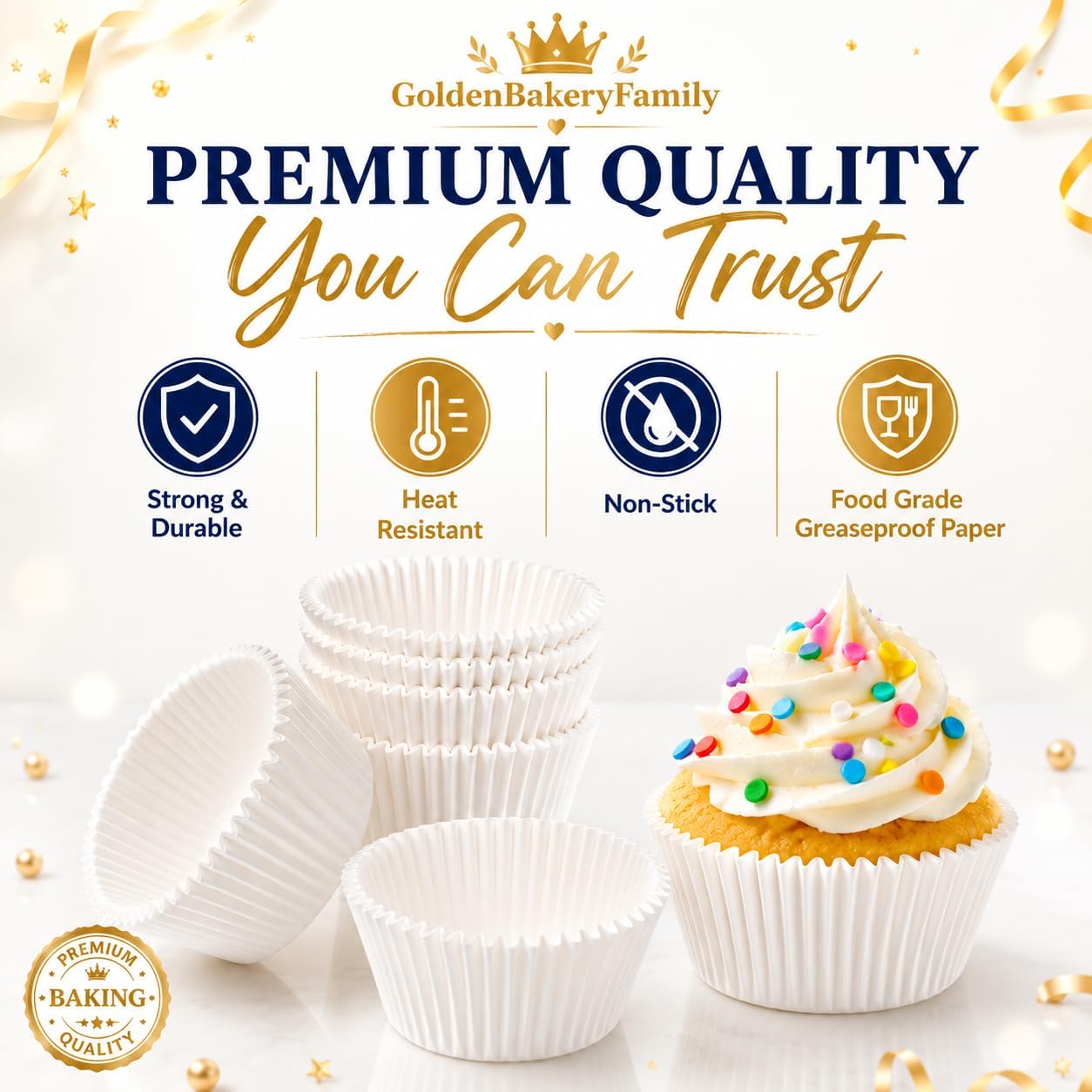 Mini Cupcake Liners,500 pcs White Mini Muffin Liners for Baking