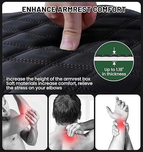 Miniatura 48 de Funda de consola central para Ford F150 F250 F350 F450 F550 2015-2025 con asiento de salto 40/20/40, cubierta de consola central de piel sintética