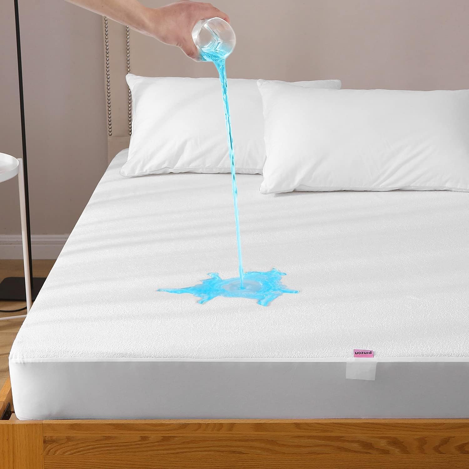 Amazon Brand – Pinzon Premium 2 Packs Waterproof Mattress Protector with Breathable Cotton Terry Top, Fits Up to 18 inch Mattresses, Twin Size