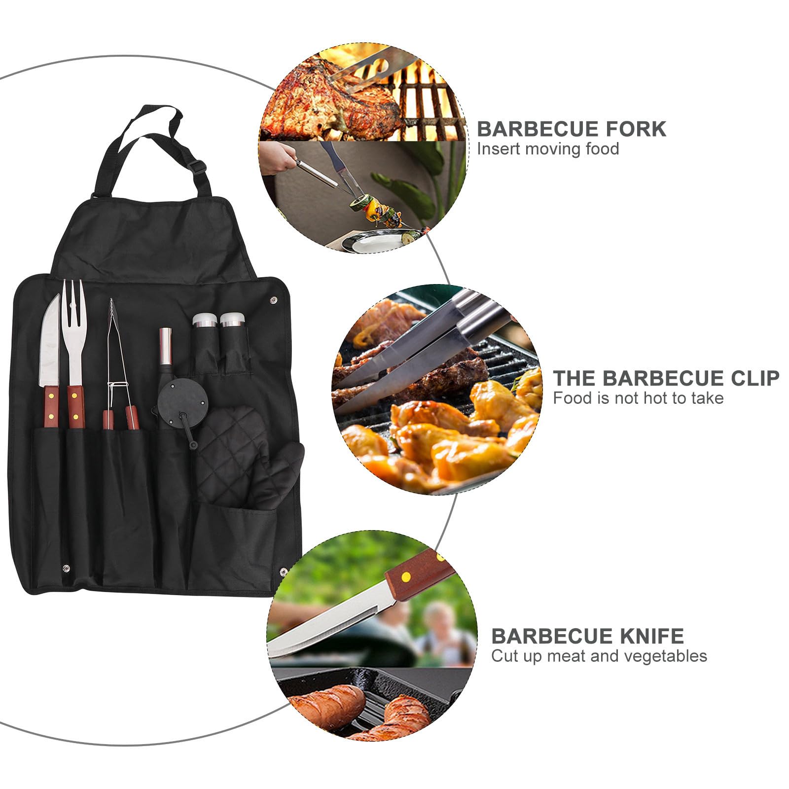 Levemolo Juego Completo de Utensilios para Parrilla Diseño Compacto y Ahorro de Espacio, Acero Inoxidable y Madera, Adecuado para Camping al Aire Libre