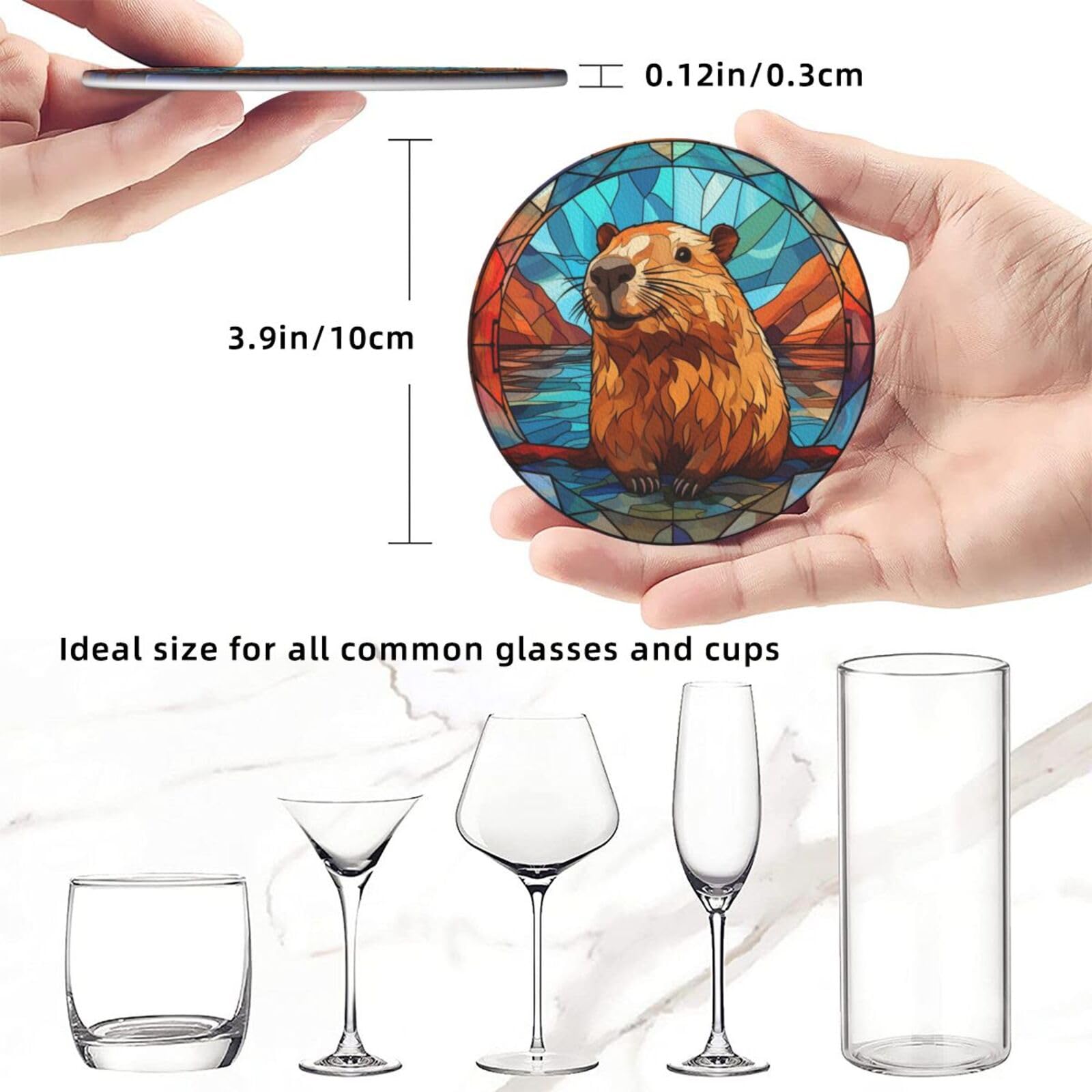 Juego De 6 Posavasos De Yorkshire Terrier, Regalo Para El Amante De La Mamá, Posavasos De Piel Con Soporte, Paquete De 6 Posavasos Para Tazas/bar/bebidas Para Mesa/café, Protección De Inauguración De
