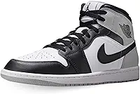 Jordan 1 masculino médio (branco/preto/cinza fumo)