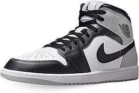 Jordan 1 masculino médio (branco/preto/cinza fumo)