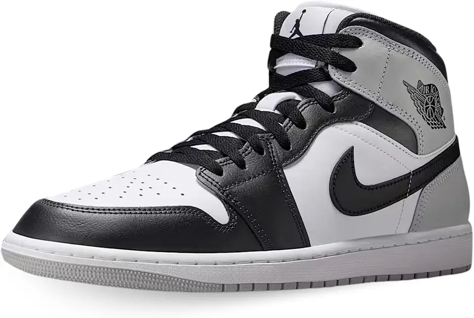 Jordan 1 masculino médio (branco/preto/cinza fumo)