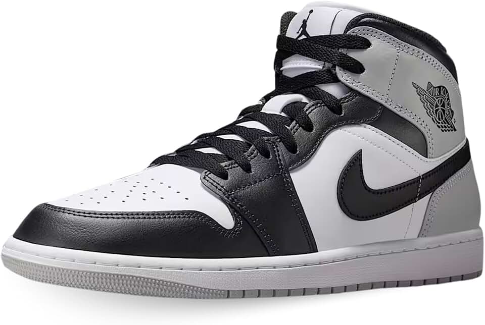 Jordan 1 masculino médio (branco/preto/cinza fumo)