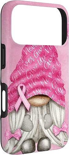 Miniatura 81 de iPhone 15 - Soporte rosa contra el cáncer con gnomo para el caso de concientización sobre el cáncer de mama