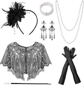 BABEYOND Robe Pailletté Pour Femme-Gatsby Costume Set Années 1920 D Retro 6pcs Accessoires Pour Fetes Et Soireexxl Amz BABEYOND Robe Pailletté Pour Femme-Gatsby Costume Set Années 1920 D Retro 6pcs Accessoires Pour Fetes Et Soireexxl Amz