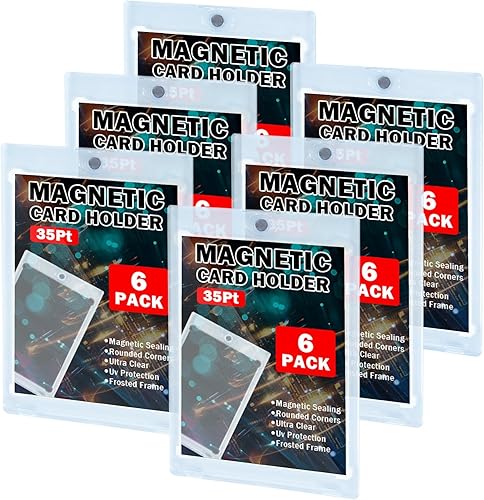 TORONTOKYO 6 Count Magnetic Card Holders for Trading Cards, 35PT Baseball Card H