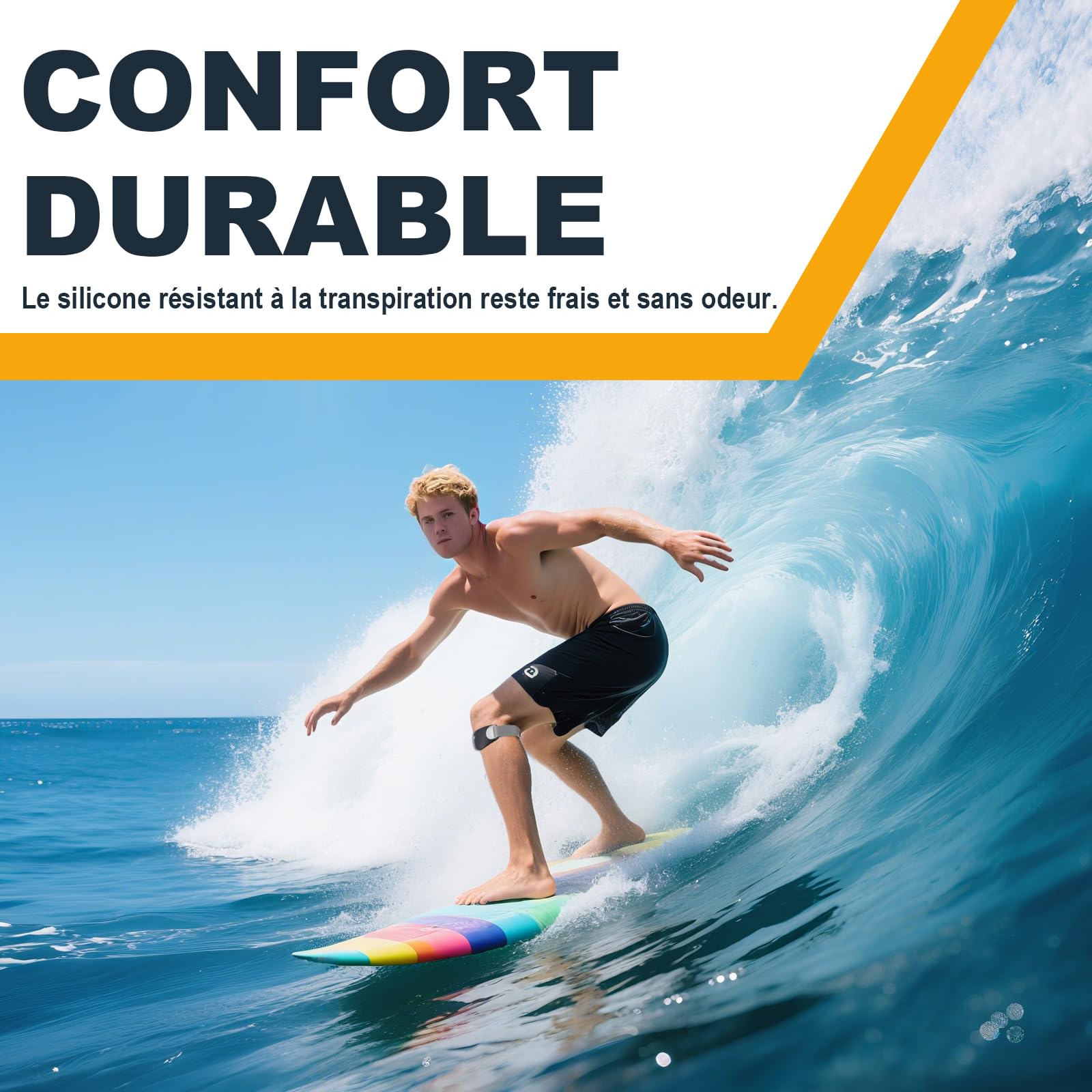 Genouillère Rotulienne Ajustable Antidérapante, Sangle de Tendon Rotulien pour Tendinite, Genou du Sauteur, Course à Pied Basket Volley Squat, 1 Pièce avec 2 Sangles Interchangeables Adultes Ados