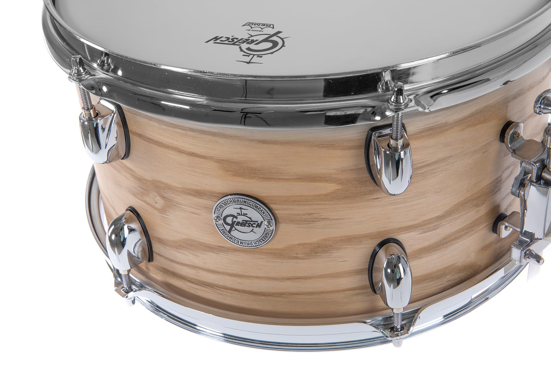 Gretsch Snare Drum Full Range Ash - 13" x 7" - 10-lagiger Esche Kessel - 30° Kesselgratung - Satin Natural Finish - Stahlspannreifen - S1-0713-ASHSN