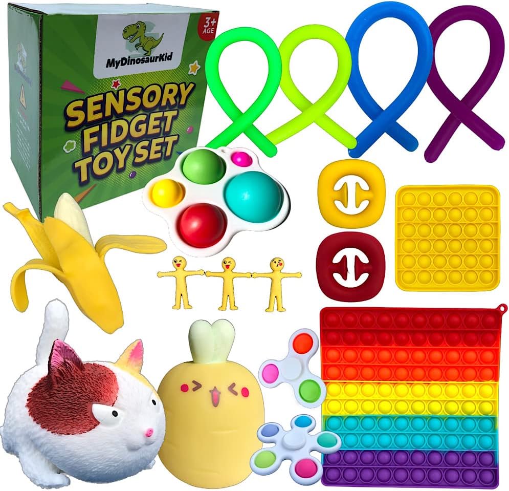 Amazon.com: Sensory Fidget Toy Pack Set | Fidget Pop-It Sets | Anxiety ...