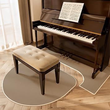 Soundproof Rug for Piano, Ultimate Upright Piano Carpet Protector, Sound Dampening Non-Slip Carpet Acoustic Pads, Sound Proof Floor Mat Soundproofing Blankets Sound-Absorbing Mat, Brown, 27.6x63in
