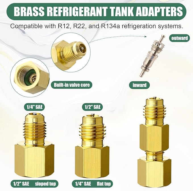 Kit de 33 Piezas Adaptador R410a para Mini Split, 45° 90°, Latón miniatura 4