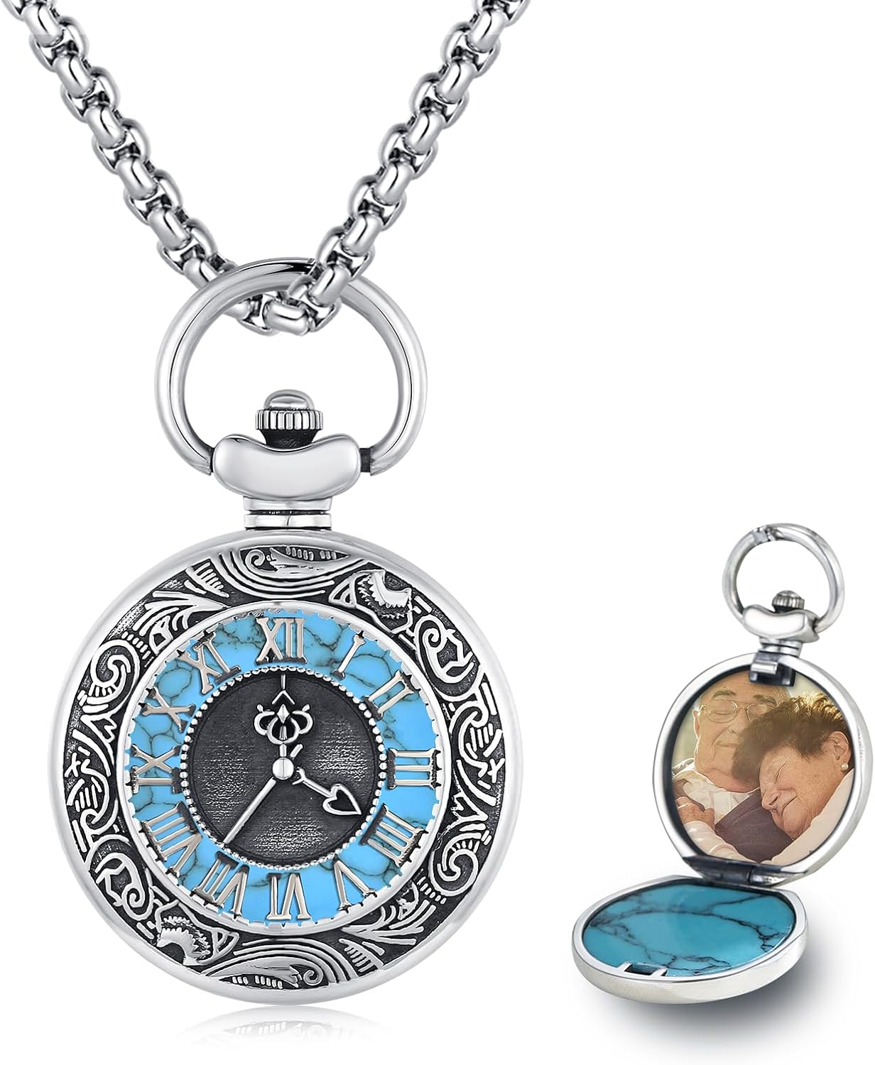 TUGHRA Mother's Day Gifts Gold Locket Necklaces for Women, 925 Sterling Silver Heart Photo Lockets Memorial Keepsake Jewelry Gift for Mom, Wife, Daughter