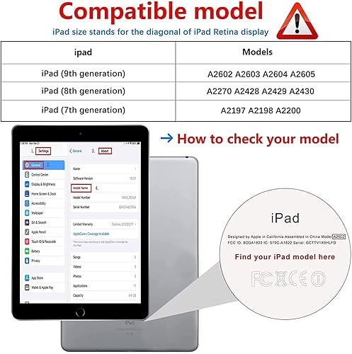 Miniatura 2 de XZC Funda para iPad de 987 generación (funda para iPad 10.2 202120202019) resistente a los golpes con soporte giratoriosoporte para lápicescorrea de