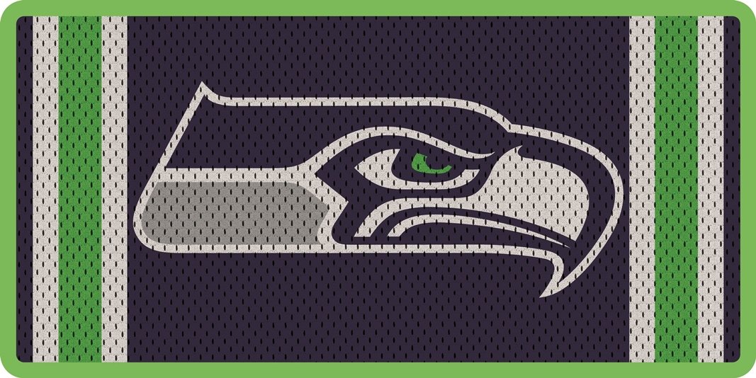 Seahawks Team Jersey Style Deluxe Laser Cut License Plate Tag Football